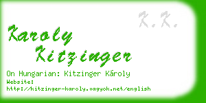 karoly kitzinger business card